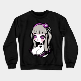 GOTH GIRL SKULL FLOWER Crewneck Sweatshirt